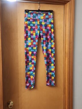LuLaRoe AUTISM Puzzle Piece Leggings - Multicolor ONE SIZE
